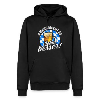 A Mass macht s Leben besser Bayern bayerisch - Sweat à capuche Premium bio Homme - noir - Devant - Nico (187cm)