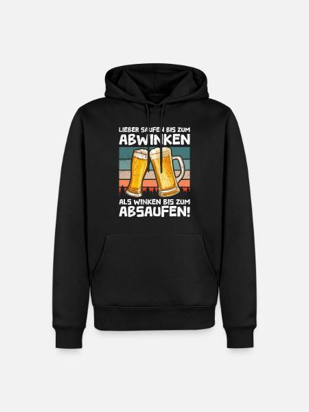 Lustiger Biertrinker Spruch Bier - Männer Premium Bio Hoodie - Schwarz