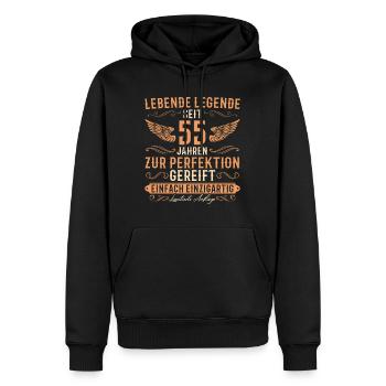 55 Geburtstag Lebende Legende seit 55 Jahren - Männer Premium Bio Hoodie - Schwarz - Vorne - Nico (187cm)