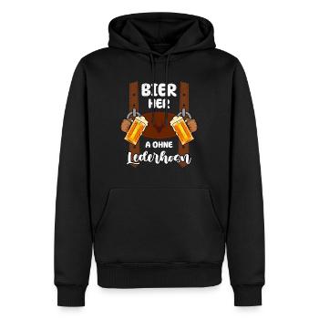 Bière sans lederhosen ! Buveurs de bière - Sweat à capuche Premium bio Homme - noir - Devant - Nico (187cm)