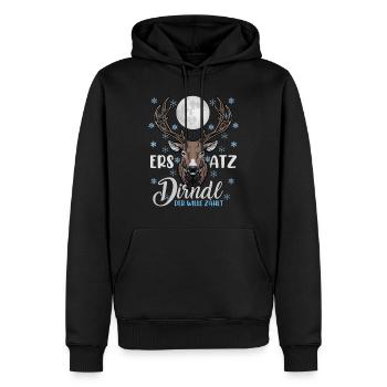 ERSATZ DIRNDL DER WILLE ZÄHLT Lustiges Münchner - Männer Premium Bio Hoodie - Schwarz - Vorne - Nico (187cm)