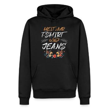 Today without Dirndl Replacement Dirndl Women - Men’s Premium Organic Hoodie - black - Front - Nico (187cm)