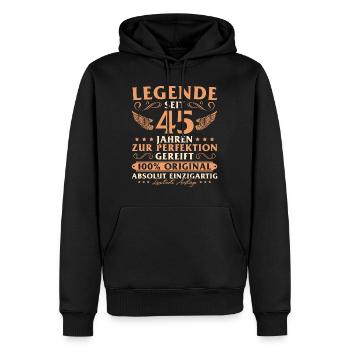 45 Jahre Legende Mann 45 Geburtstags - Männer Premium Bio Hoodie - Schwarz - Vorne - Nico (187cm)