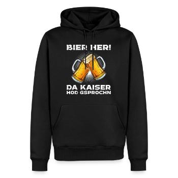 Bier her der Kaiser hat gesprochen - Männer Premium Bio Hoodie - Schwarz - Vorne - Nico (187cm)