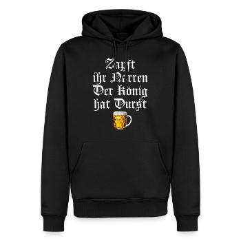 Zapft ihr Narren der König hat Durst - Männer Premium Bio Hoodie - Schwarz - Vorne - Nico (187cm)