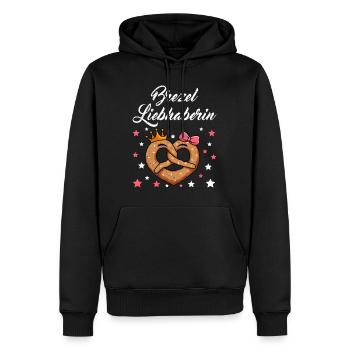 Bretzel Queen Bretzel Queen Bavaroise Femme - Sweat à capuche Premium bio Homme - noir - Devant - Nico (187cm)