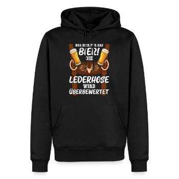 Pas de Lederhosen, il suffit de boire de la bière, bavarois - Sweat à capuche Premium bio Homme - noir - Devant - Nico (187cm)
