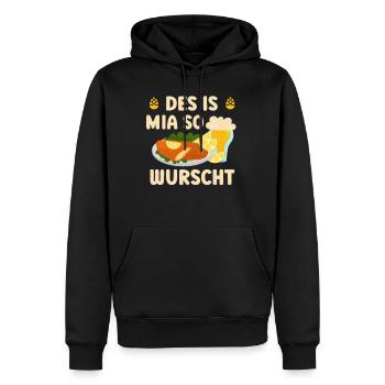 C’est moi qui dis si würscht bavarois - Sweat à capuche Premium bio Homme - noir - Devant - Nico (187cm)