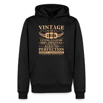 Jahrgang 1954 geboren Legende seit 1954 - Männer Premium Bio Hoodie - Schwarz - Vorne - Nico (187cm)