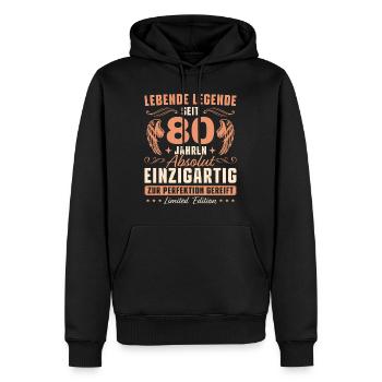 80 Jahre Vintage Geburtstag 80 Geburtstag - Männer Premium Bio Hoodie - Schwarz - Vorne - Nico (187cm)