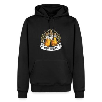 Münchner Volksfest HOPTIMAL Lustiges Bierfan - Männer Premium Bio Hoodie - Schwarz - Vorne - Nico (187cm)