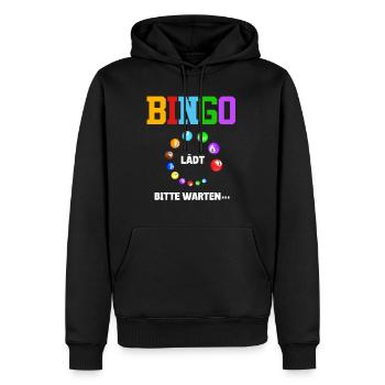 BINGO LÄDT BITTE WARTEN... Lustiges Bingospieler - Männer Premium Bio Hoodie - Schwarz - Vorne - Nico (187cm)