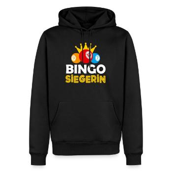 Bingo Oma BINGO SIEGERIN Lustiges Bingo Spielerin - Männer Premium Bio Hoodie - Schwarz - Vorne - Nico (187cm)