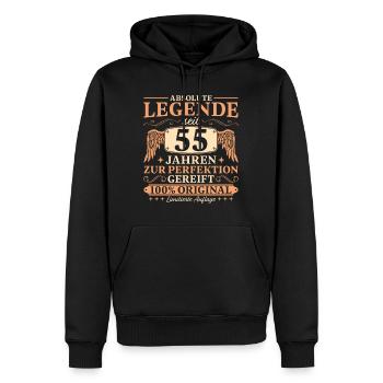 55 Geburtstag Vintage Legende seit 55 Jahren - Männer Premium Bio Hoodie - Schwarz - Vorne - Nico (187cm)