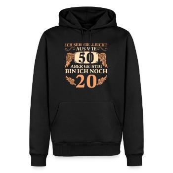 50 Jahre Mann Vintage 50 Geburtstag - Männer Premium Bio Hoodie - Schwarz - Vorne - Nico (187cm)