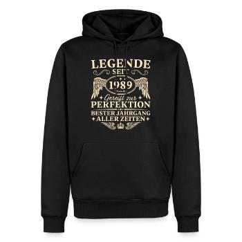 1989 Geburtstag 35 Jahre Vintage 35 Geburtstag - Männer Premium Bio Hoodie - Schwarz - Vorne - Nico (187cm)