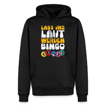 Bingospieler LASS UNS LAUT WERDEN BINGO Lustiges - Männer Premium Bio Hoodie - Schwarz - Vorne - Nico (187cm)