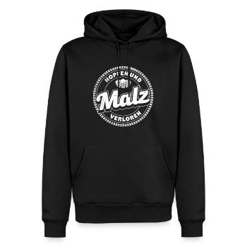 Hopfen und Malz Verloren Biertrinker - Männer Premium Bio Hoodie - Schwarz - Vorne - Nico (187cm)