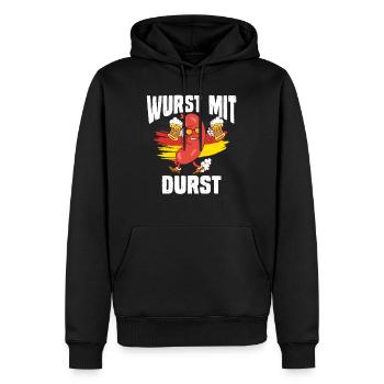 Munich Folk Festival WURST MIT DURST Lustiges - Men’s Premium Organic Hoodie - black - Front - Nico (187cm)
