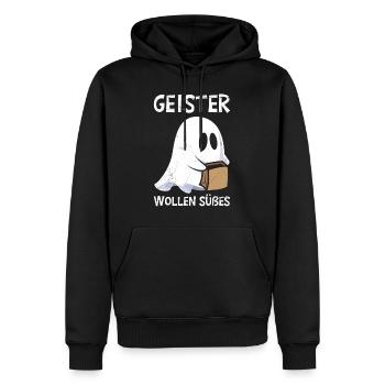 Halloween GHOSTS WANT SWEET Funny Kids - Sweat à capuche Premium bio Homme - noir - Devant - Nico (187cm)