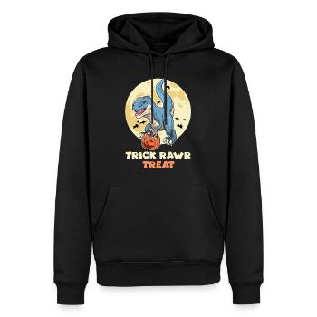 Halloween Kostüm TRICK RAWR TREAT Lustiges Dino - Männer Premium Bio Hoodie - Schwarz - Vorne - Nico (187cm)