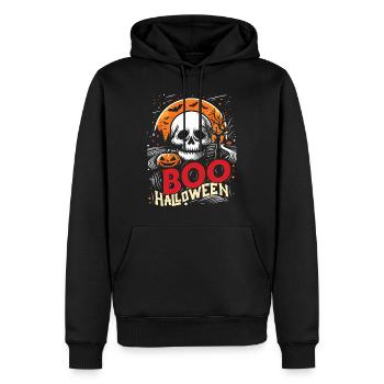 Halloween Costume BOO HALLOWEEN Spooky - Sweat à capuche Premium bio Homme - noir - Devant - Nico (187cm)