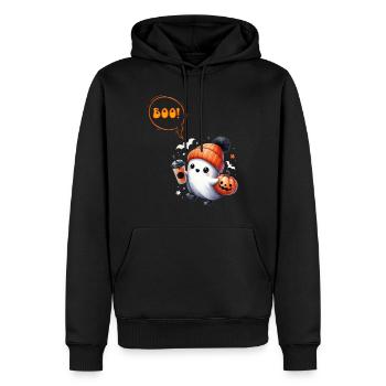 Halloween Kostüm Kinder BOOO Lustiges Mädchen - Männer Premium Bio Hoodie - Schwarz - Vorne - Nico (187cm)