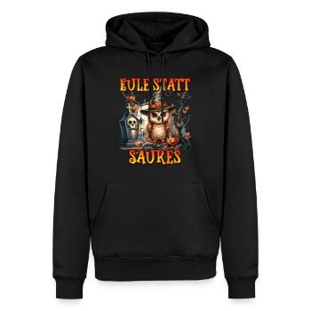Halloween Kostüm EULE STATT SAURES Lustiges - Männer Premium Bio Hoodie - Schwarz - Vorne - Nico (187cm)