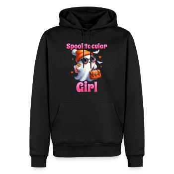Halloween SPOOCTECULAR GIRL Drôle de fille - Sweat à capuche Premium bio Homme - noir - Devant - Nico (187cm)