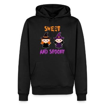 Halloween Enfants DOUX ET EFFRAYANT Halloween - Sweat à capuche Premium bio Homme - noir - Devant - Nico (187cm)