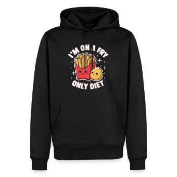 Pommes Tüte Fritten Bude Lustig Fry Only Diet - Männer Premium Bio Hoodie - Schwarz - Vorne - Nico (187cm)