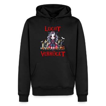 Halloween LÉGÈREMENT FOU Fête d’Halloween - Sweat à capuche Premium bio Homme - noir - Devant - Nico (187cm)
