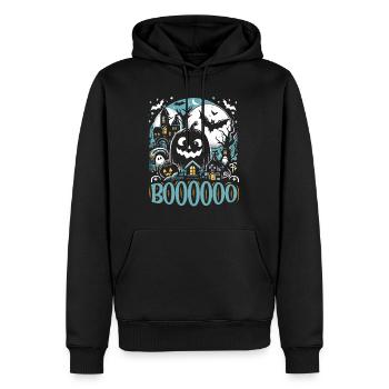 Costume d’Halloween Enfants BOOOOO Drôle Halloween - Sweat à capuche Premium bio Homme - noir - Devant - Nico (187cm)