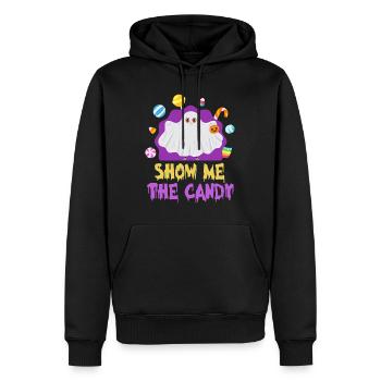 Fête d’Halloween SHOW ME CANDY Costume d’Halloween - Sweat à capuche Premium bio Homme - noir - Devant - Nico (187cm)