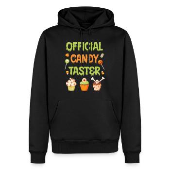 Halloween DÉGUSTATEUR OFFICIEL DE BONBONS Drôle Halloween - Sweat à capuche Premium bio Homme - noir - Devant - Nico (187cm)
