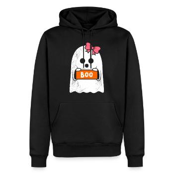 Halloween Kostüm Kinder HUI Lustiges Gespenster - Männer Premium Bio Hoodie - Schwarz - Vorne - Nico (187cm)