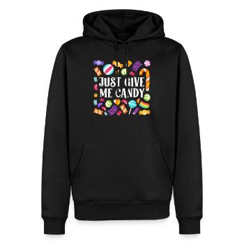 Halloween Enfants JUST GIVE ME CANDY Fun - Sweat à capuche Premium bio Homme - noir - Devant - Nico (187cm)