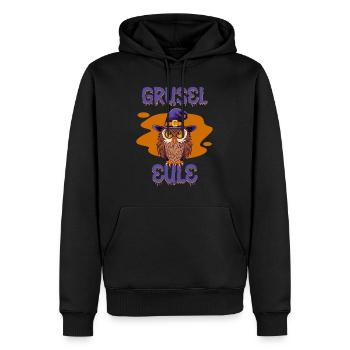 Halloween GRUSEL EULE Lustiges Halloween - Männer Premium Bio Hoodie - Schwarz - Vorne - Nico (187cm)