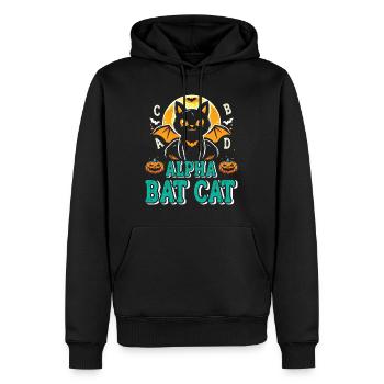 Halloween Enfants ALPHA BAT CHAT Drôle Halloween - Sweat à capuche Premium bio Homme - noir - Devant - Nico (187cm)