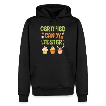 Halloween Costume CERTIFIED CANDY TESTER Halloween - Sweat à capuche Premium bio Homme - noir - Devant - Nico (187cm)