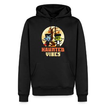 Halloween Kinder HAUNTED VIBES Lustiges Party - Männer Premium Bio Hoodie - Schwarz - Vorne - Nico (187cm)