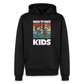Halloween Party NIGHTMARE KIDS Gruseliges Zombie - Männer Premium Bio Hoodie - Schwarz - Vorne - Nico (187cm)