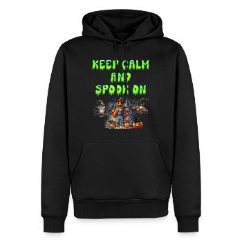 Costume d’Halloween Enfants KEEP CALM AND SPOOK ON - Sweat à capuche Premium bio Homme - noir - Devant - Nico (187cm)
