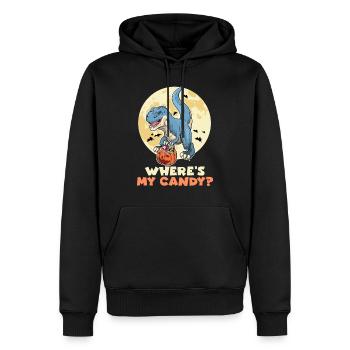 Joyeux Halloween OÙ SONT MES BONBONS ? Drôles d’enfants - Sweat à capuche Premium bio Homme - noir - Devant - Nico (187cm)