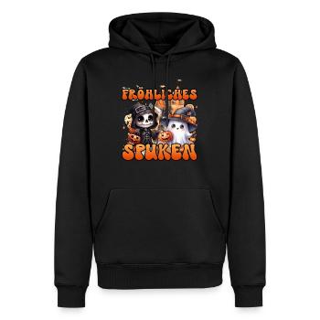 HAPPY HALLOWEEN FRÖHLICHES SPUKEN Lustiges - Männer Premium Bio Hoodie - Schwarz - Vorne - Nico (187cm)