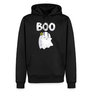 Halloween Costume Kids HUI Funny Ghosts - Men’s Premium Organic Hoodie - black - Front - Nico (187cm)