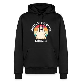 Halloween Mädchen DIE SÜßESTE DER SPUK TRUPPE - Männer Premium Bio Hoodie - Schwarz - Vorne - Nico (187cm)