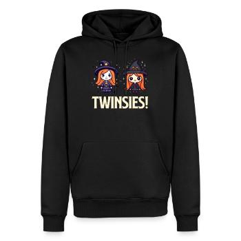 Halloween TWIN Look Drôle Sorcières Halloween - Sweat à capuche Premium bio Homme - noir - Devant - Nico (187cm)