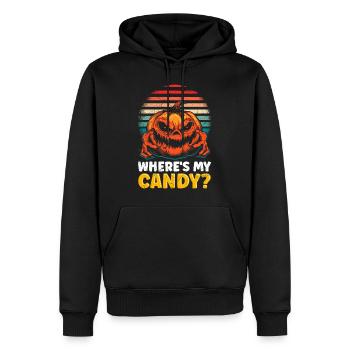 Costume d’Halloween Enfants OÙ SONT MES BONBONS ? Horreur - Sweat à capuche Premium bio Homme - noir - Devant - Nico (187cm)