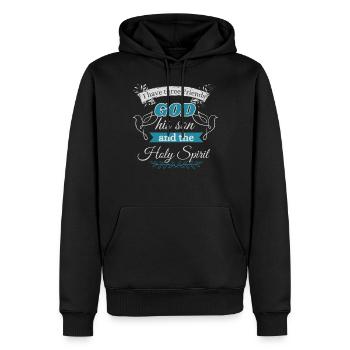 Gott, Sein Sohn & Der Heilige Geist Christliches - Männer Premium Bio Hoodie - Schwarz - Vorne - Nico (187cm)